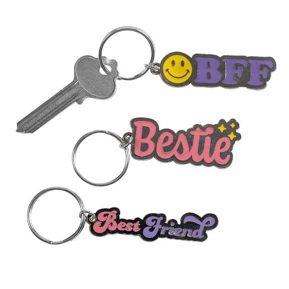 Fun Express 2" Best Friend Multicolor Metal Keychains ā 12 Pieces