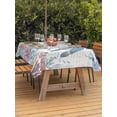 thumbnail image 3 of Outdoor Tablecloth with Umbrella Hole for Patio/Picnic/Party/Camping, Coastal Turtle Waterproof Table Cloth Rectangle Table Cover Washable, Summer Beach Nautical Ocean Coral Seahorse (54"x 80"), 3 of 8
