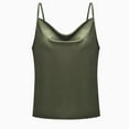 thumbnail image 4 of Brilliant Tank Tops for Women under $5 3X Tank Tops for Women Plus Size under $5 Summer Pure Color Sling Vest Bottoming Silk Chiffon Shirt Blouse Green S, 4 of 4