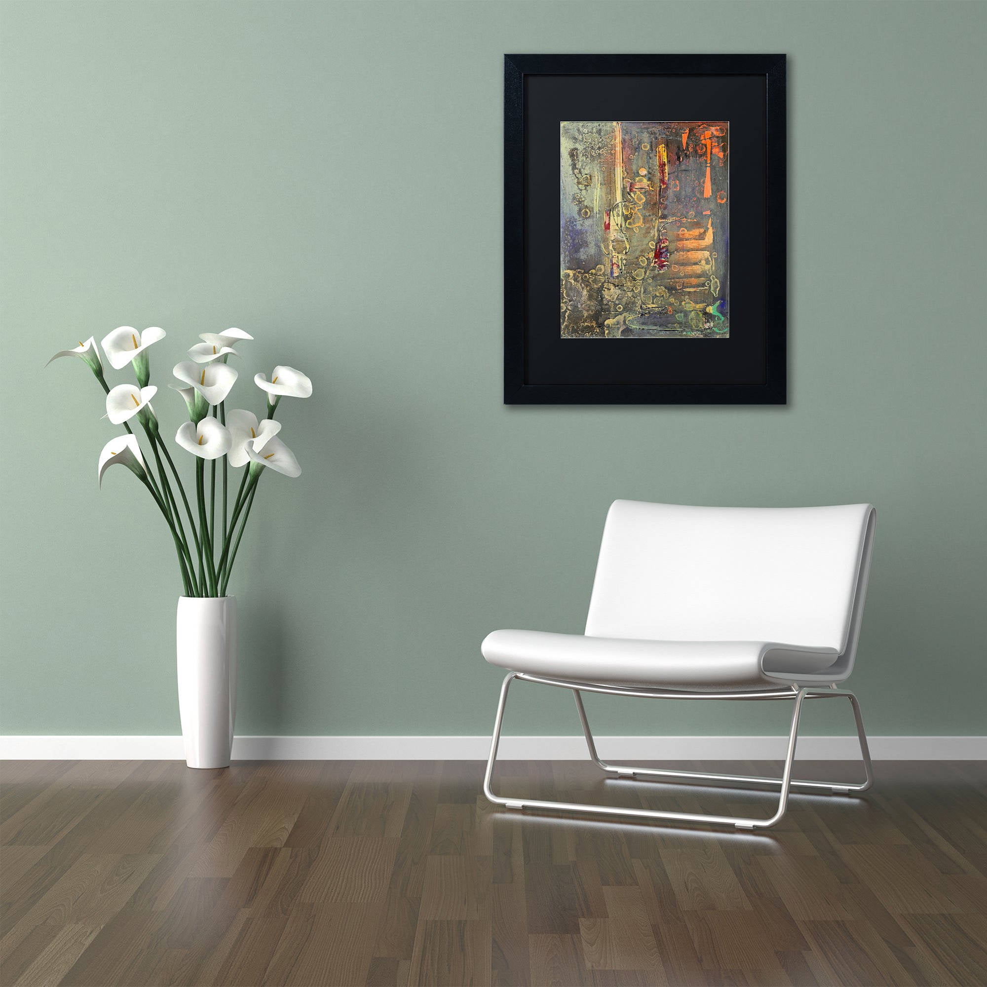 Trademark Fine Art "Into The Dark" Canvas Art by Pat Saunders-White, Black Matte, Black Frame