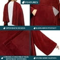 thumbnail image 3 of PAVILIA Wine Red Fleece Wearable Blanket with Sleeves for Adults Women Men, Soft Warm Full Body Wrap Throw, Sweatshirt Pocket, Cozy Pullover Robe Blanket with Arm, Gifts for Christmas Mom Wife, 3 of 9