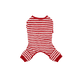 thumbnail image 2 of 1pc Red & White Striped Flannel Pet Jumpsuit For Keeping Warm, Suitable For Cats And Dogs In Spring Or Valentine's Day, Home Clothes, 2 of 5