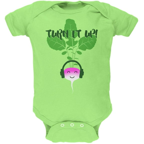 Vegetable Turn it Up Turnip Soft Baby One Piece Key Lime 12-18 M
