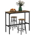 thumbnail image 1 of HOMCOM 3-Piece Bar Table and Chairs Set for Dining Room, Rustic Brown, 1 of 10