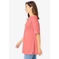 thumbnail image 3 of Woman Within Plus Size Perfect Cuffed Elbow-Sleeve Boat-Neck Tee, 3 of 6