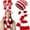 White, variant on Christmas Knitted Hat Scarf 3-Piece Set Bell Decoration Set Head Hat Red Black