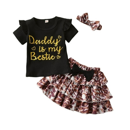 

ZHAGHMIN Cute Jeans For Girls 10-12 Years Old Dress Sleeve Summer 3Pcs Toddler Floral Clothes Skirts Set Girl Ruffle Tops Headband Girls Outfits&Set Take Luck Home Clothes Crop Top And Skirt Set For
