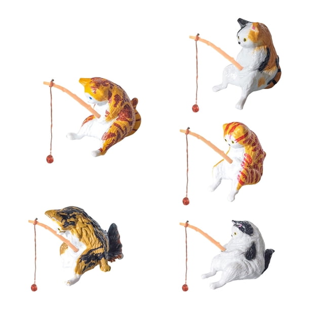 Mini gatos para decorar el interior del coche, divertidos adornos para la oficina, estantería y escritorio. estilo C