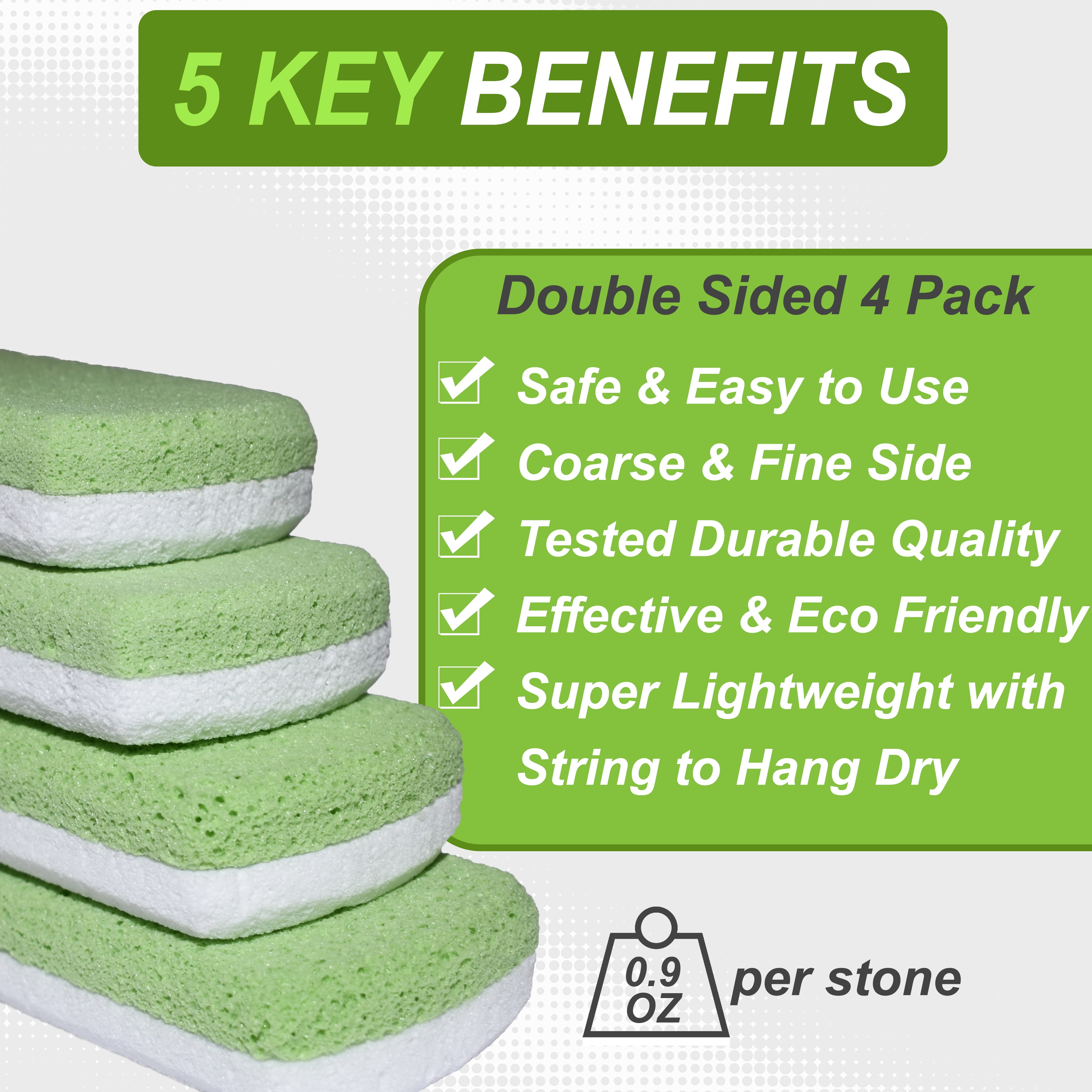Pumice Stone for feet 4 Pack: Foot Scrubber, Dead Skin Scraper Exfoliator, Pedicure Tools EntreFeet