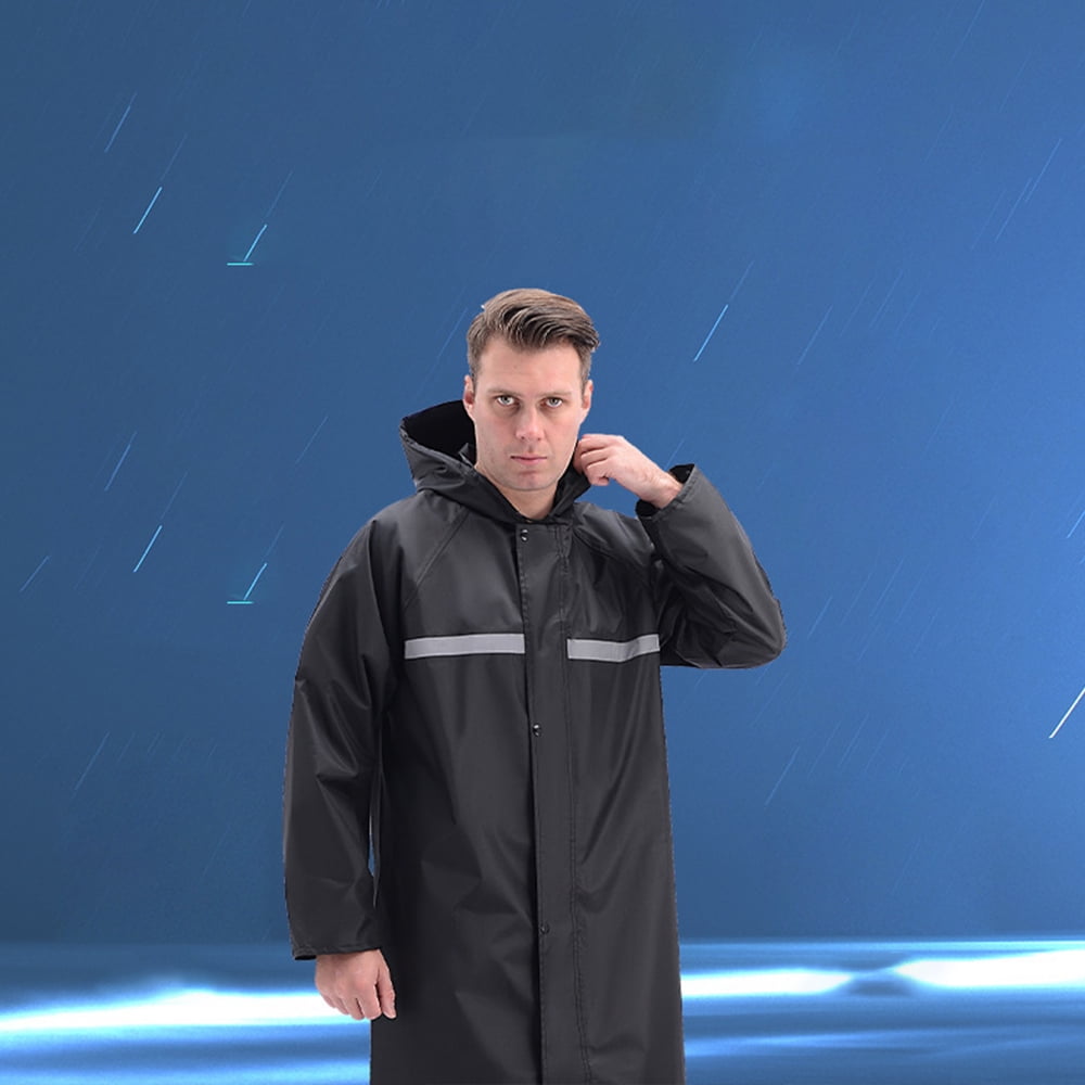 MAGCOMSEN Men's Long Raincoat Waterproof Reusable Hiker Rain Poncho With  Hood Fishing Rain Jacket Rainwear - HUSKY Smart Designer
