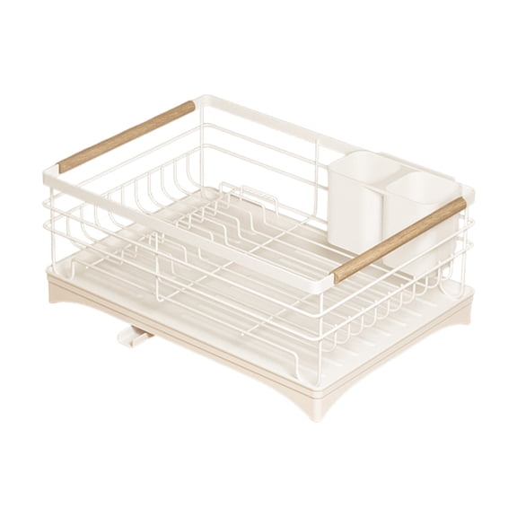 Kitchen Countertop Draining Bowl Rack - Wire Iron Material, Waterproof & Sturdy, Detachable Modular Design with Drip Tray and Utensil Holders for Kitchen Organization and Tidy Dish Storage
