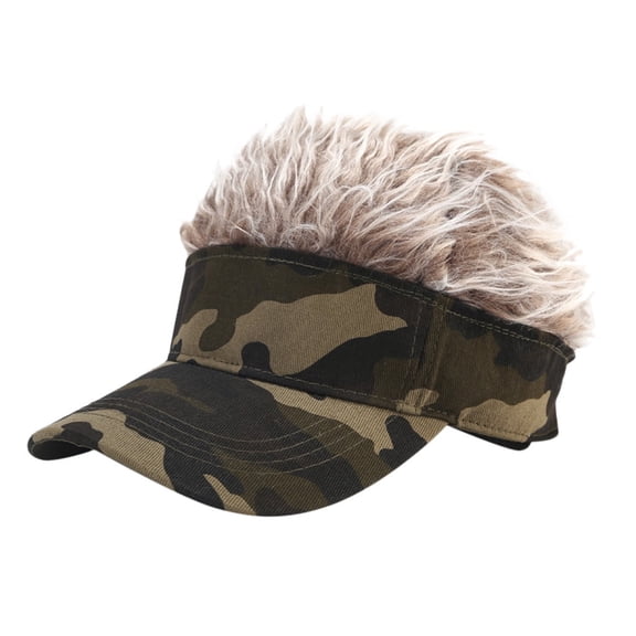 DAPRZIY Men's Wig Cap with Adjustable Strap Women Colorful Sun Baseball Hats for Outdoor Sports Funny Gift Brown