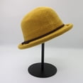thumbnail image 3 of CoCopeaunts Women's Bucket Hat Wool Felt Bowler Hats Retro Soft Warm Autumn Winter Ladies Plain Cloche Basin Hat Black Hatband, 3 of 8