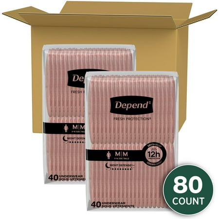 80 Count Medium Depend Night Defense Adult Diapers, Incontinence & Postpartum