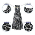 thumbnail image 5 of Celmia Women Vacation Leopard Print Sleeveless Tropical Print Lace-up Dress, 5 of 9