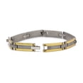 thumbnail image 3 of Cubic Zirconia Men's Bracelet 14K Gold Plated Wrist Band Fashion Jewelry 8.5", 3 of 4