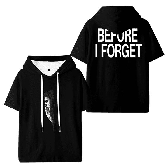 The Kid LAROI Merch Before I Forget Hooded T-shirt Unisex Short Sleeve Tee Casual Trendy Tops