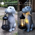 thumbnail image 4 of Estatua de jardín de perro solar Qobumy con farol LED para exteriores, 4 of 7