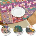 thumbnail image 4 of Pioneer Flower Floral Print Pattern Round Fitted Tablecloth with Elastic Edge,Dining Table Cover Waterproof,Outdoor Round Tablecloth for Camping,Dining,Indoor and Outdoor, 4 of 7