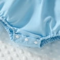 thumbnail image 6 of Riecok Baby Girl Summer Princess Romper Dress Headband Set Flutter Sleeve Sequin Smocked Ruffles 0-18 Months Blue 3 M, 6 of 8