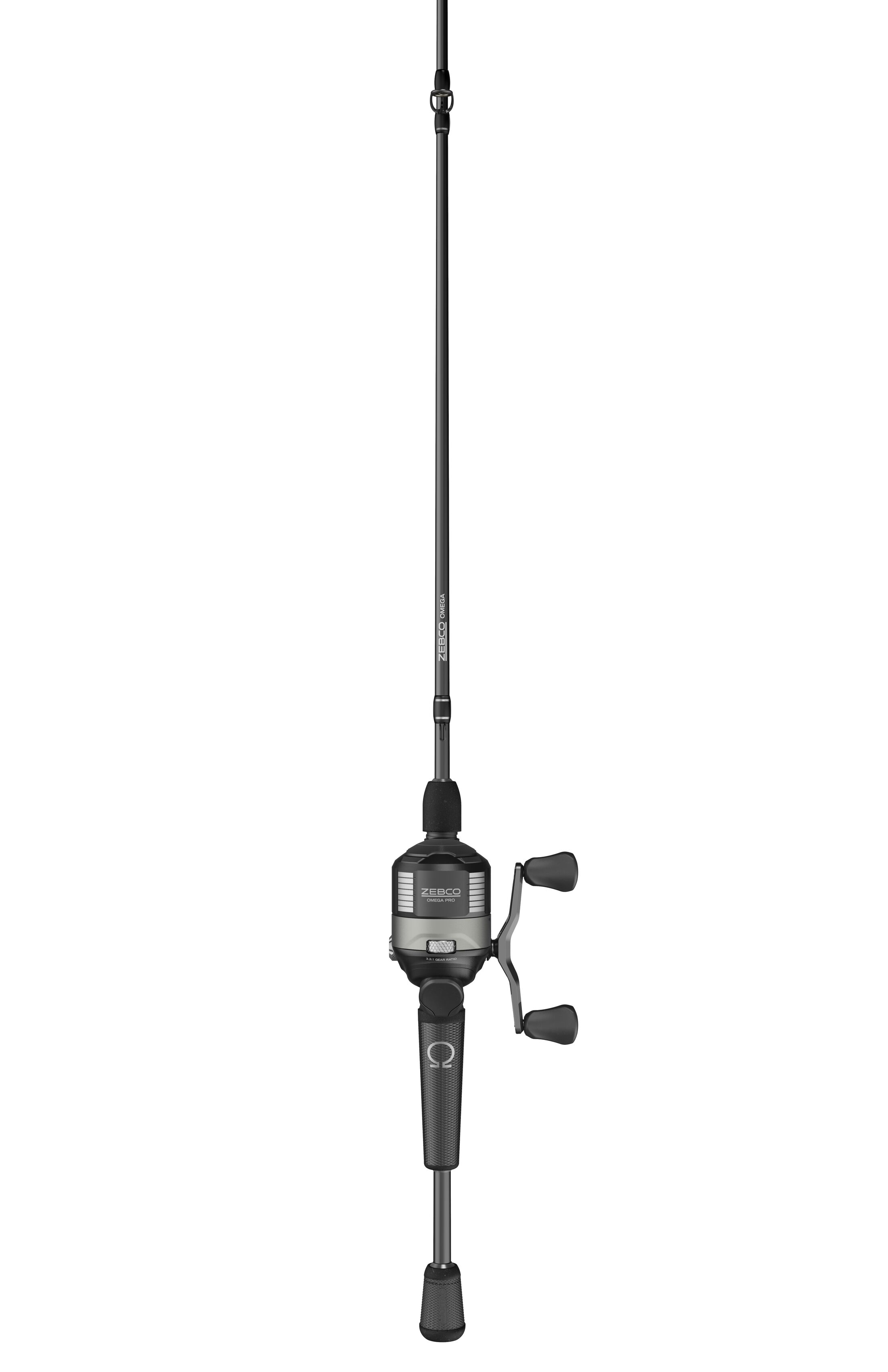 Zebco Omega Pro Spincast Reel and Fishing Rod Combo, 6-Foot Rod, Size 30 Reel, Black
