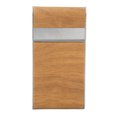 thumbnail image 1 of Caja de cigarrillos de acero inoxidable con soporte para cigarros de grano de madera de 20 piezas para viajes, viajes de negocios, regalos para novios, 1 of 8