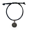 thumbnail image 1 of Hong Kong Visiting Check Point Bracelet Leather Rope Wristband Black Jewelry, 1 of 3
