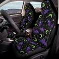 thumbnail image 3 of Binienty Halloween Waterproof Car Seat Covers Front Seats with Side Airbag Breathable Comfortable Car Seat Covers & Accessories Universal for SUV Truck Van, Bat Moon, 3 of 8