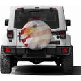 thumbnail image 2 of Delerain Black White American Flag Spare Tire Cover with Backup Camera Hole Wheel Protectors Sun Protector Waterproof for Trailer RV SUV Truck and Many Vehicle(13 Inch for Diameter 21"-23"), 2 of 10