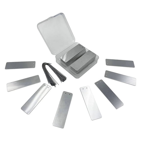 Aluminum Plant Tags Double-Sided Write on Metal Foil Tags Metal Plant Labels Solid Stamping Tags for Marking Trees Plant