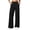 Black, variant on Women's Wide Leg Pants High Waisted Pull On Pleated Dress Pants Straight Leg Stretchy Workout Trousers with Pockets