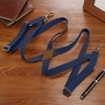 thumbnail image 5 of Buyless Fashion Trucker Suspenders for Men - 48" Elastic Adjustable Straps 1" - X Back Utility Braces - 5149-Navy, 5 of 7