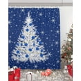 thumbnail image 5 of Blue Christmas Tree Shower Curtain, Snowflake Xmas Tree Waterproof Polyester Fabric Winter Bathtub Curtain, Blue Balls Christmas Bathroom Decor Set with Hooks 36 x 72 Inches, 5 of 6