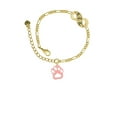 thumbnail image 2 of Delight Jewelry Acrylic Small Paw Light Pink Gold-tone Paw Infinity Link Chain Bracelet, 6"+2" Extender, 2 of 4