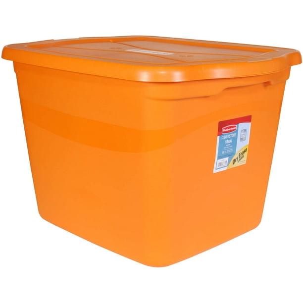Rubbermaid 18 Gallon Clever Container Pumpkin Harvest Set Of 8 Com Rubbermaid 18 Gallon Clever, Orange Rubbermaid Storage Tote