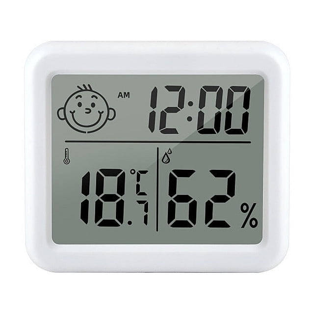 Termómetro higrómetro digital, Termómetro interior de alta precisión, medidor de temperatura y humedad con reloj, Humedad interior