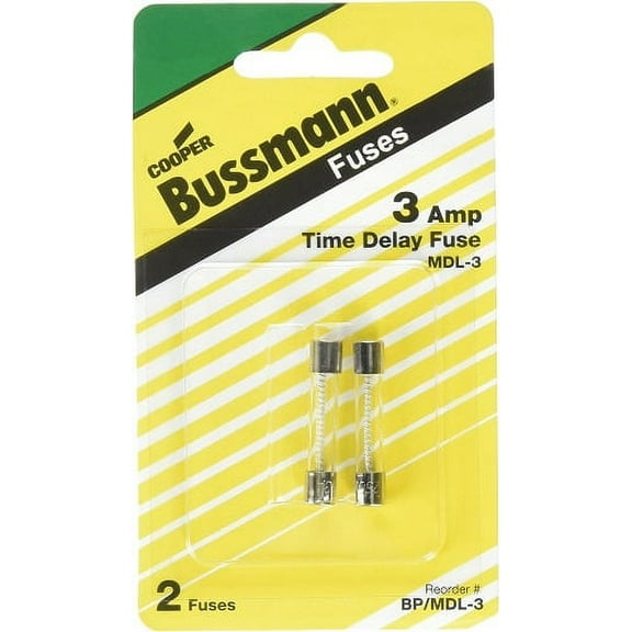 Bussman BP/MDL-3 3 Amp Glass Tube Time Delay Fuse 2 Count