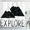 thumbnail image 1 of Ambesonne Adventure Shower Curtain, Explore Wild Forest, 69"Wx70"L, Black White, 1 of 3