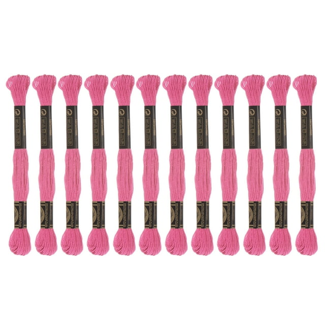 Unique Bargains Fil à Broder Fuchsia Clair, 8 m - 12 Écheveaux