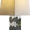 thumbnail image 3 of Table Lamp with Cuboid Shape and Mirrored Trim, Silver - Saltoro Sherpi, 3 of 5