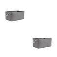 thumbnail image 1 of Destyer Storage Basket With Sturdy Rope Handle - Wide Application Collapsible Storage Bin Foldable Storage Box Storage Container grey (31*21*13) 2PCS, 1 of 6