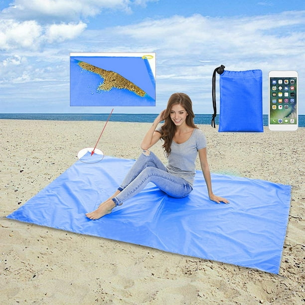 Manta de playa grande antiarena para 2-3 adultos | Esterilla de pícnic impermeable y de secado rápido | Esterilla de viaje compacta de 200 x 140 cm para camping, senderismo y deportes al aire libre