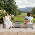 thumbnail image 2 of CazToi 3 Piece Patio Furniture Set Outdoor Wicker Bistro Set All Weather PE Rattan Balcony Conversation Chairs with Cushions, 2 of 9