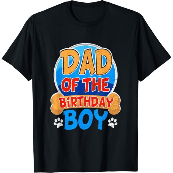 Dad Mom Of The Birthday Boys Dog Paw Family T-Shirt