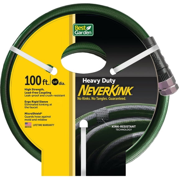 Teknor Apex Neverkink Garden Hose - Heavy Duty, UV Resistant - 5/8 In. x 100 Ft.
