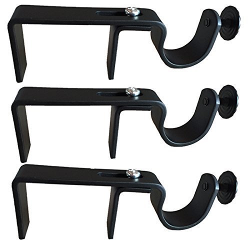Juego de accesorios para barras de cortina NoNo Bracket negro