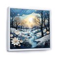 thumbnail image 2 of Designart "Winters Tree Beauty Pointillism II" Pointillism Floater Framed Wall Art Living Room, 2 of 7