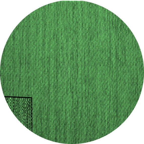 Ahgly Company Indoor Round Abstract Emerald Green Contemporary Area Rugs, 6' Round