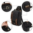 thumbnail image 2 of KAUKKO Canvas Messenger Bag Cross Body Shoulder Sling Backpack Travel Hiking Chest Bag, 2 of 5