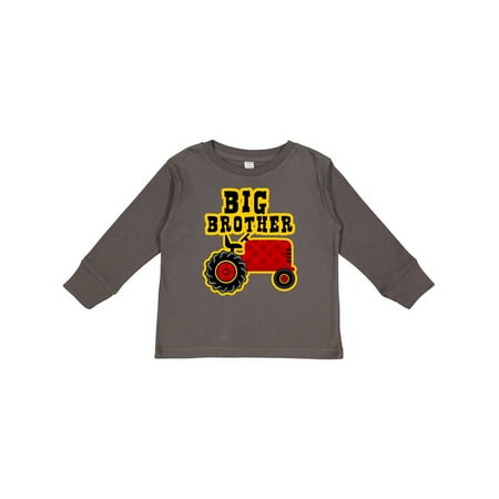 

Inktastic Red Tractor Big Brother Gift Toddler Boy Girl Long Sleeve T-Shirt